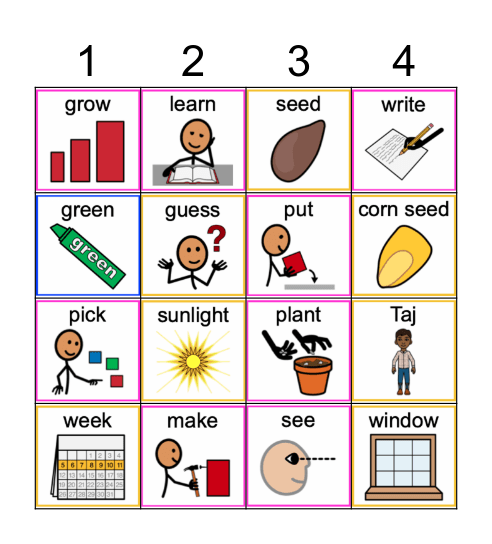 Taj's Science Fair Bingo Card