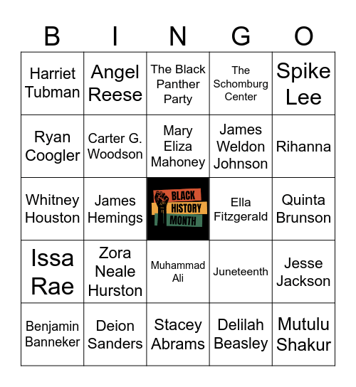 Black History Month Bingo Card