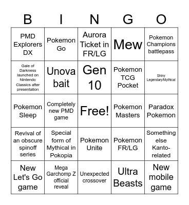 Pokemon Day 2026 Bingo Card