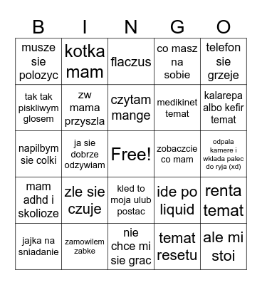 filip bingo Card