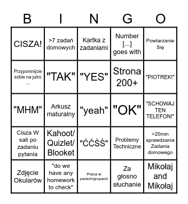 Szlachta bingo Card