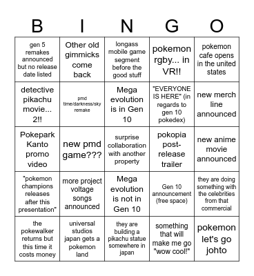 Pokemon Day 2026 Series 30th Anniversary Bingo Card