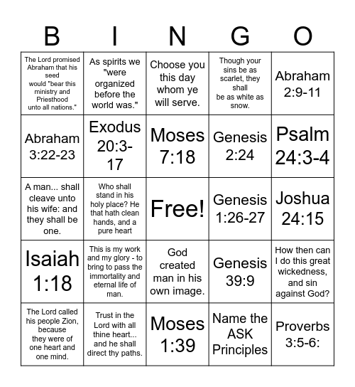 2027 OT doctrinal mastery 1 Bingo Card