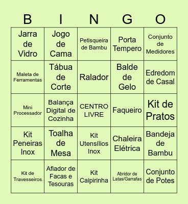 Chá de Panela Letícia e Victor Bingo Card