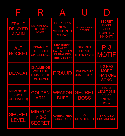 FRAUD BINGO Card