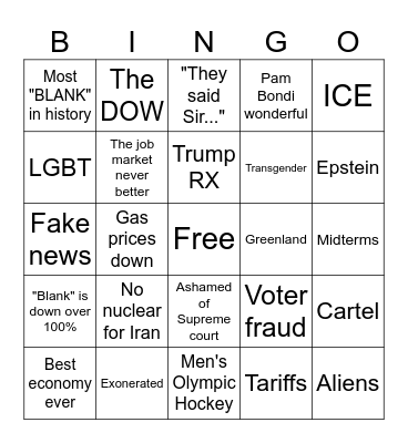 SOTU Bingo Card