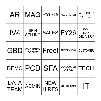 Keyence BINGO FY26 Kick Off Bingo Card