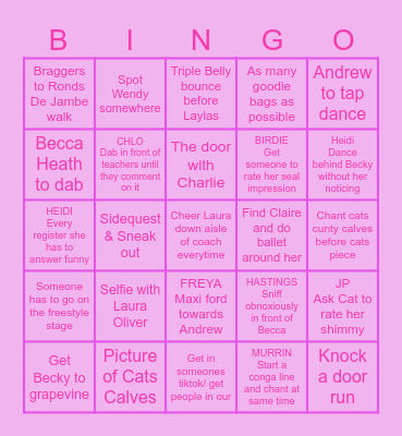 MOVE IT Bingo Card