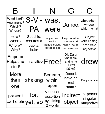 Essentials Bingo Card