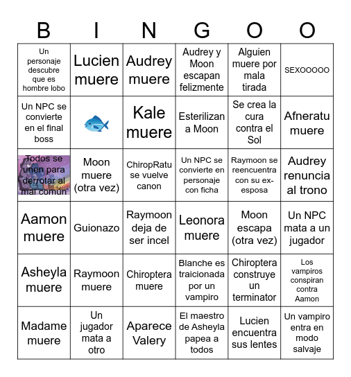 Nox Aeterna Bingo Card
