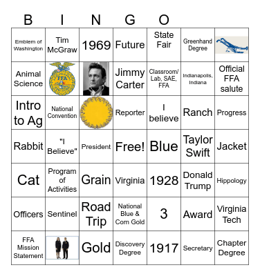 Fincham's FFA Bingo Card
