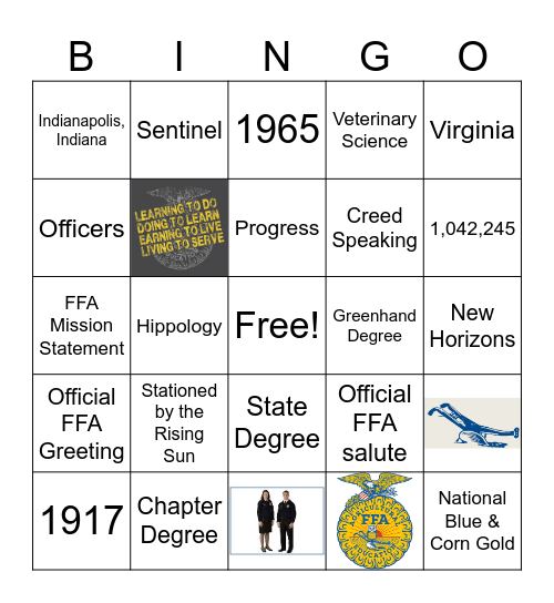 Fincham's FFA Bingo Card