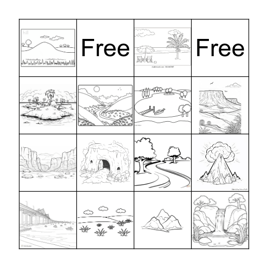 Landforms Bingo Card