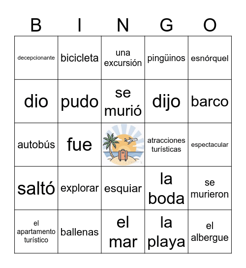 Verbos en el pretérito 2026 Bingo Card