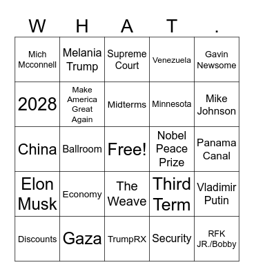2026 State of the Union Bingo Card