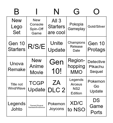 Pokemon 30th Anniversary Bingo Card