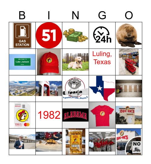Buc-ee's Bingo Card