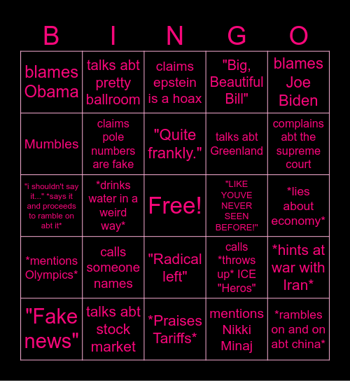 stupid man bingo card Bingo Card