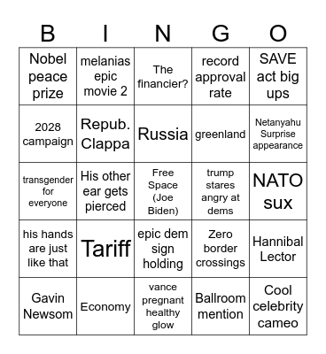 State of the Union 2027 LOL Bingo Card