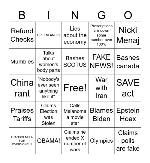 state of the onion Bingo Card