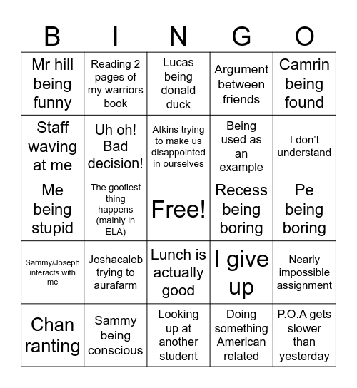 Libertas bingo Card