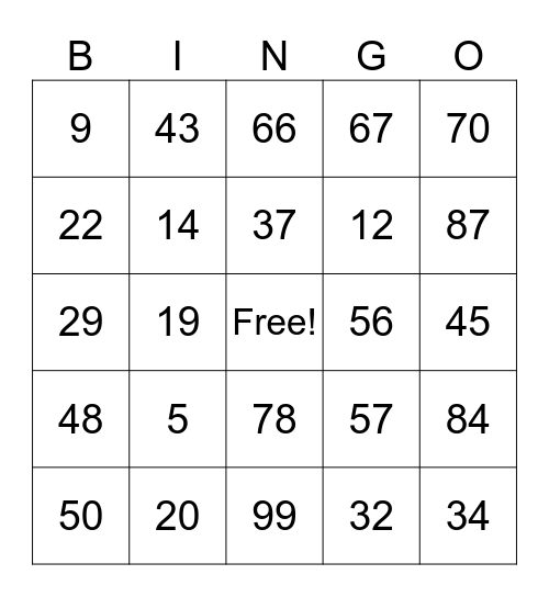 Bingo Card