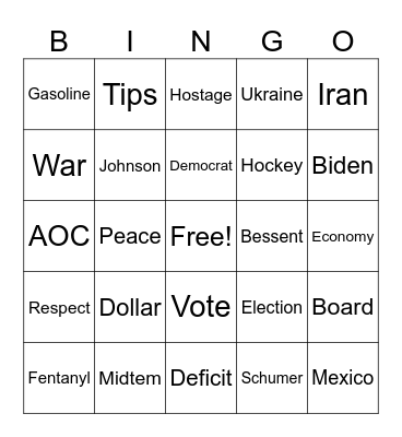 SOTU 2026 Bingo Card