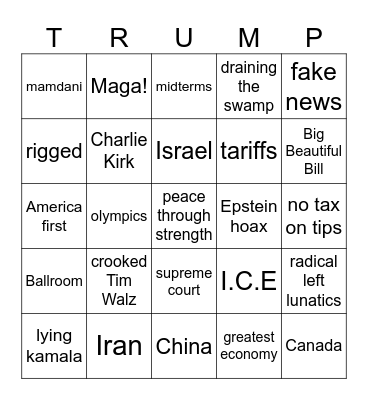 Big Beautiful Bingo Card Bingo Card