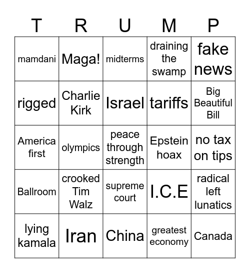 Big Beautiful Bingo Card Bingo Card