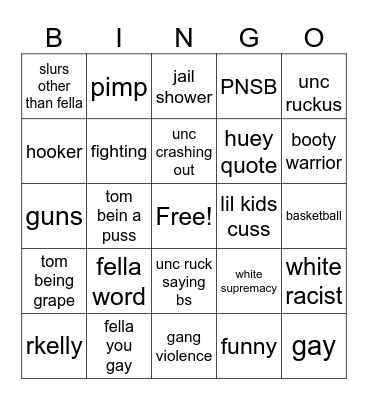 boondocks bingo Card