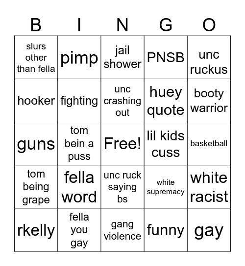 boondocks bingo Card