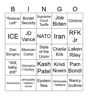 trump Bingo Card