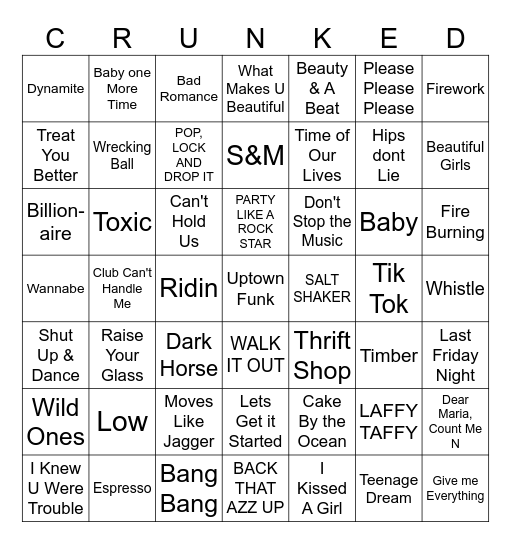 Get Hyped Bingo Card