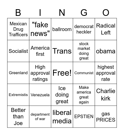 rump state of poonion Bingo Card