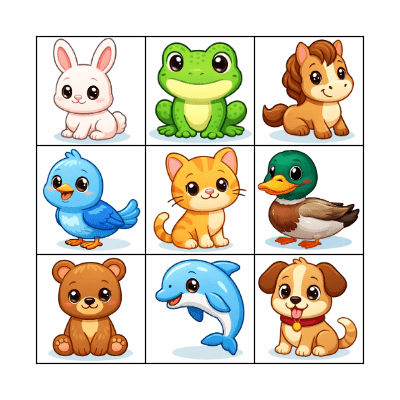 Animal Bingo Card