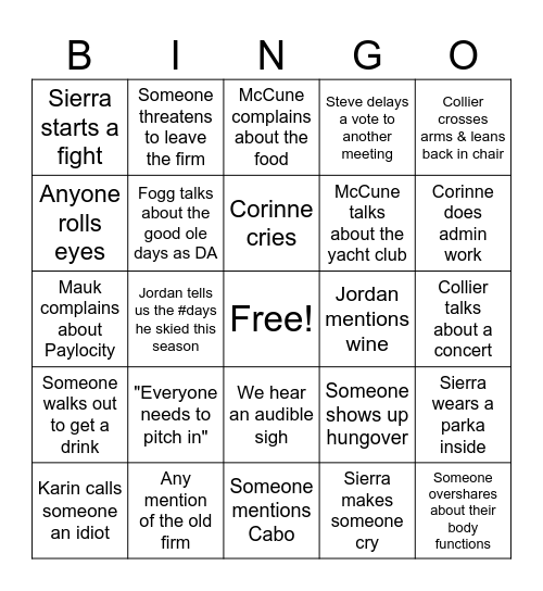 CMM 2026 Retreat Bingo Card