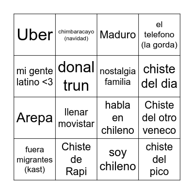 Esteban Duch Bingo Card