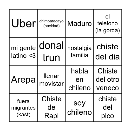 Esteban Duch Bingo Card