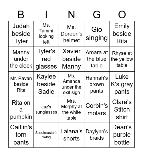 Scouting Through the Years Bingo Card