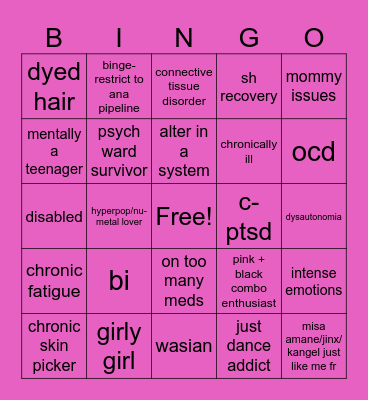 Vennie bingo <3 Bingo Card