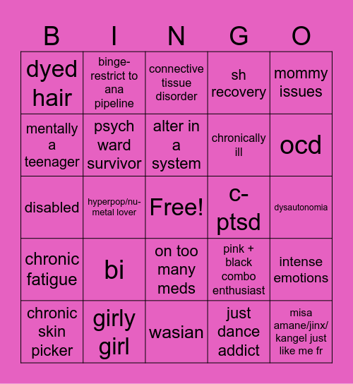 Vennie bingo <3 Bingo Card