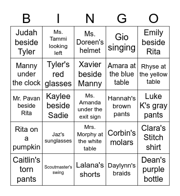 Scouting Through the Years Bingo Card