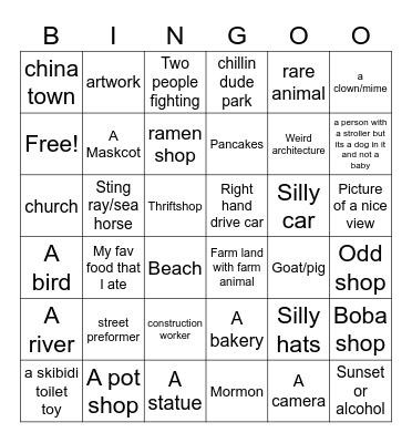 blob pictures Bingo Card