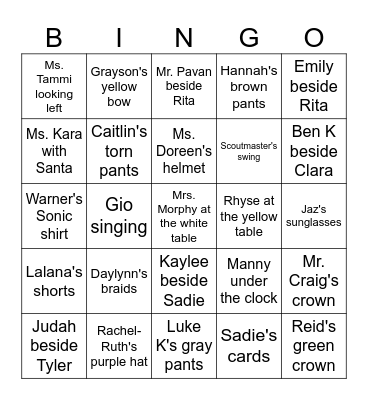 Scouting Through the Years Bingo Card