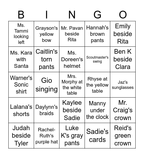 Scouting Through the Years Bingo Card