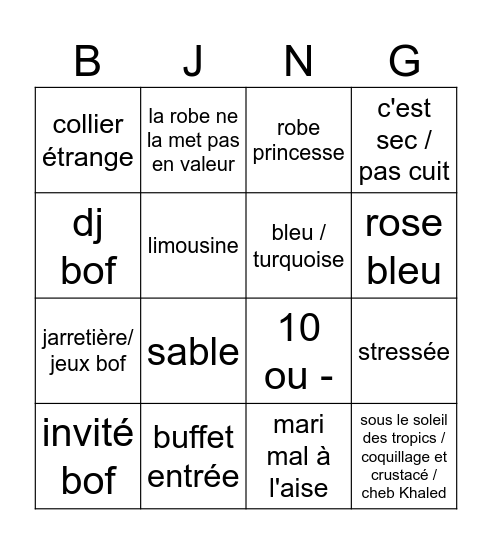 Bingo sans titre Bingo Card