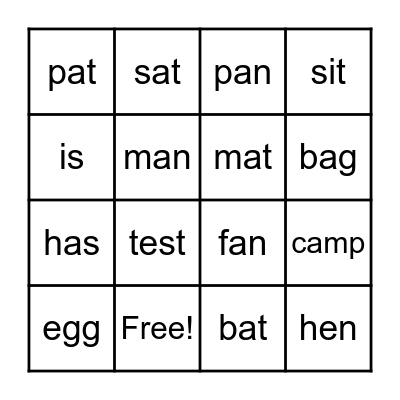 English Day - Grade 3 Bingo Card