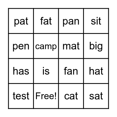 English Day - Grade 3 Bingo Card