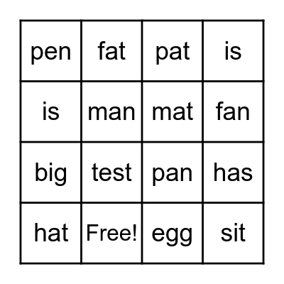 English Day - Grade 3 Bingo Card