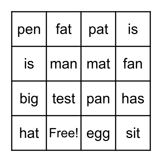 English Day - Grade 3 Bingo Card